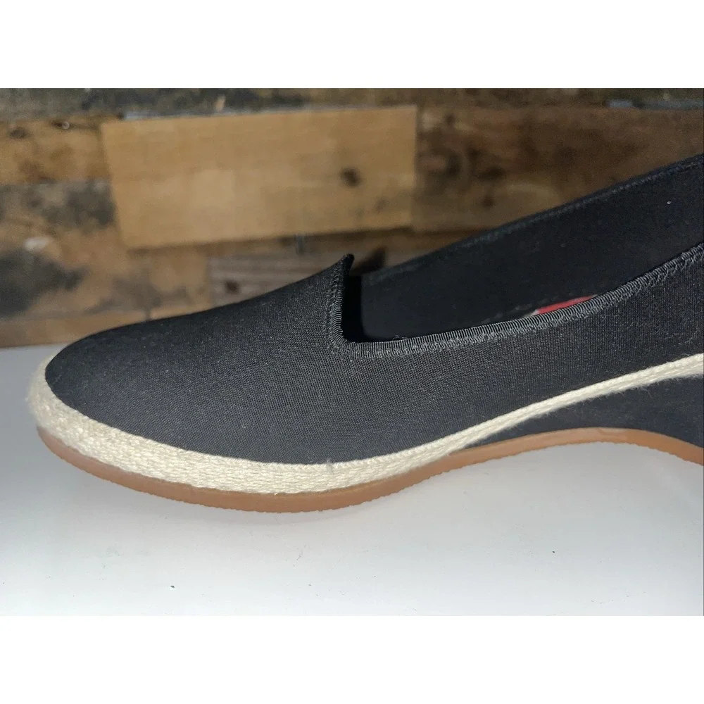 Vintage Outdorables Black W/ White Canvas Wedges Women's Size 7.5 Made In U.S.A.